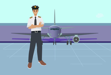 Fototapeta premium Male Co Pilot Concept Illustration Stylish and Beautiful