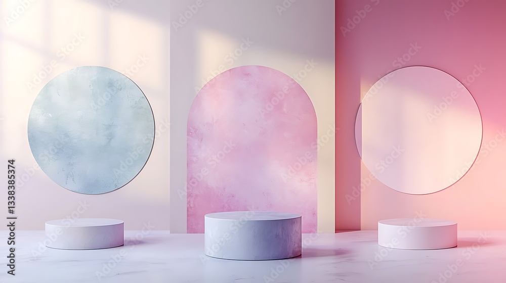 Poster pastel product display background mockup