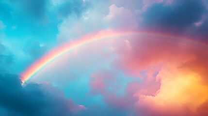 Fototapeta premium Pastel Sky Rainbow Dreamy Background