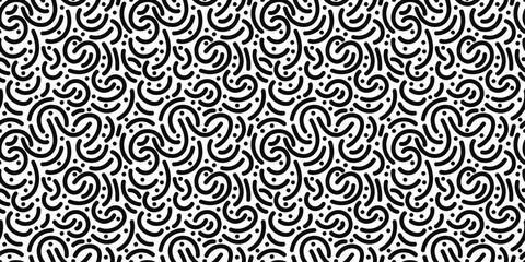 Abstract shapes modern pattern design. Hand drawn vector illustration. Doodle organic seamless pattern design