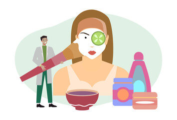 Beauty Treatment Concept Illustration Stylish and Beautiful