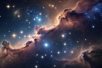 Fototapeta premium Stunning Nebula Galaxy Artwork with Vibrant Stars and Elegant Color Tones