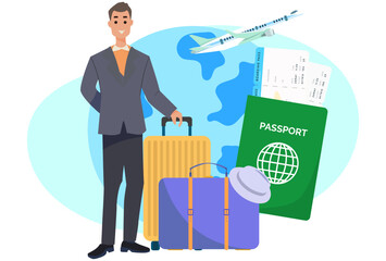 Travel Visa Concept Illustration Stylish and Beautiful