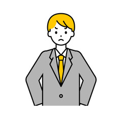 上半身のポーズ_シンプルな会社員の男性15