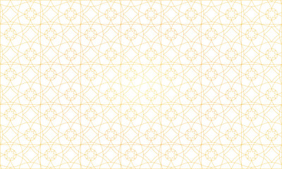 Islamic Eid fitr abstract seamless pattern for decoration, white background, and gold color