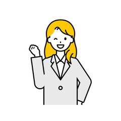 上半身のポーズ_シンプルな会社員の女性05