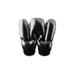 Alphabet uppercase letter W from black inflated balloon, vector 3D English volume metallic Latin consonant type symbol