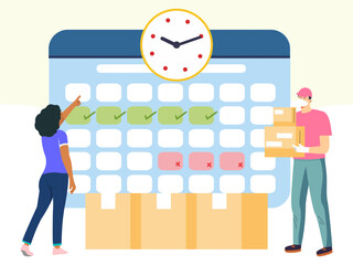 Delivery Scheduled Concept Illustration Stylish and Beautiful