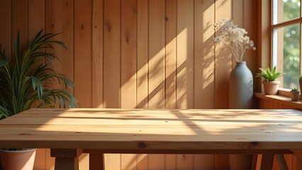 Warm Sunlight Glow Organic Aesthetic Minimalism on Rustic Cedar