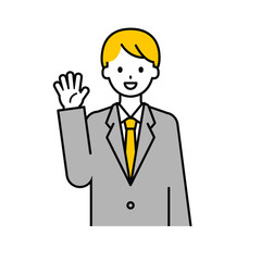 上半身のポーズ_シンプルな会社員の男性02