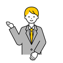 上半身のポーズ_シンプルな会社員の男性20