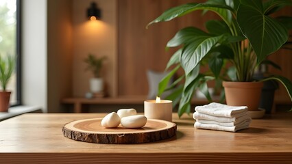 Whimsical Woodland Elegance Spa-inspired high-gloss styling meets rustic warmth and tropical freshness in charming tabletop setup