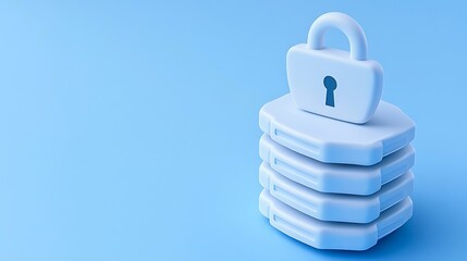 Obraz premium Stack of secure digital locks on a blue background representing cybersecurity and data protection concepts
