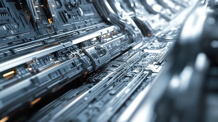 A high-speed aluminum production process. copy space for text.