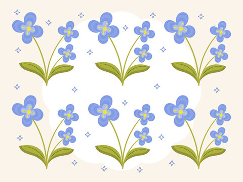 Alpine Forget Me Not Concept Illustration Stylish and Beautiful