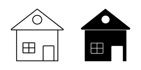 House Icon – Line & Glyph Symbol for Home and Real Estate