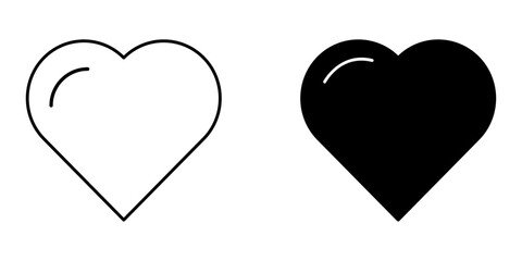 Heart Icon – Line & Glyph Symbol for Love and Favorite