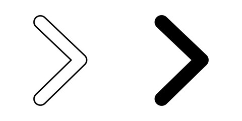 Fototapeta premium Right Arrow Icon – Line & Glyph Directional Symbol
