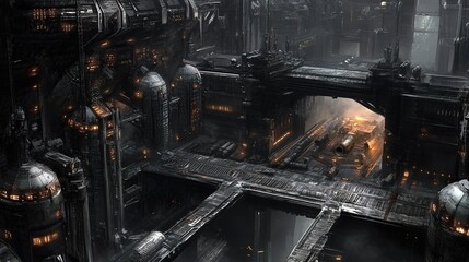 A massive industrial metal forging facility.