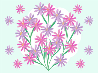 Aster Concept Illustration Stylish and Beautiful