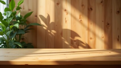 Organic Warmth and Light in an Airy Studio Polished Wooden Table with Soft Morning Ambiance