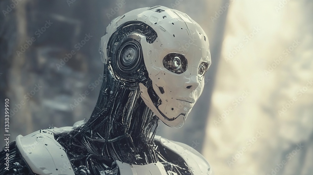 Poster ai-driven production process optimizing efficiency.