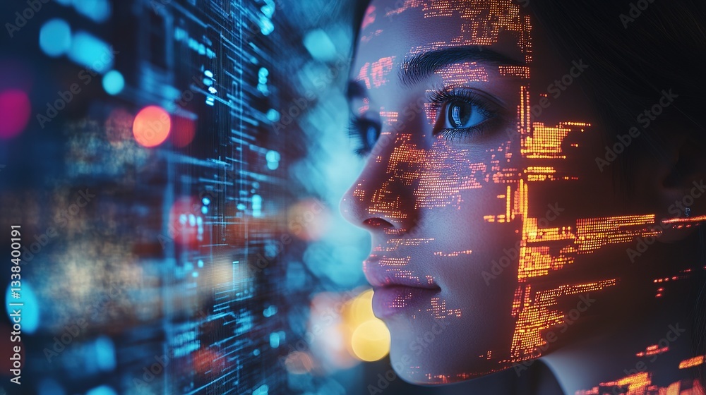 Poster ai-driven production process optimizing efficiency.