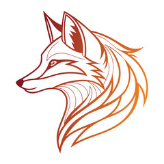 Obraz premium A fierce stylized fox head logo design