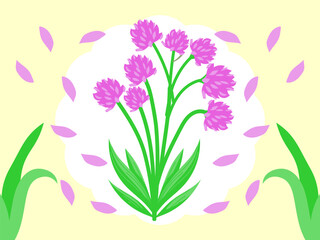 Chive Blossoms Concept Illustration Stylish and Beautiful