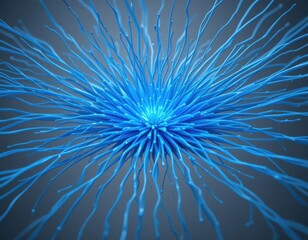Obraz premium Abstract Blue 3D Render of Exploding Paint Splashes Artistic Design for Backgrounds and Textures