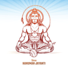 Hanuman jayanti post and greeting card design