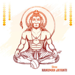 Hanuman jayanti post and greeting card design