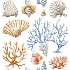 sea shells seamless pattern