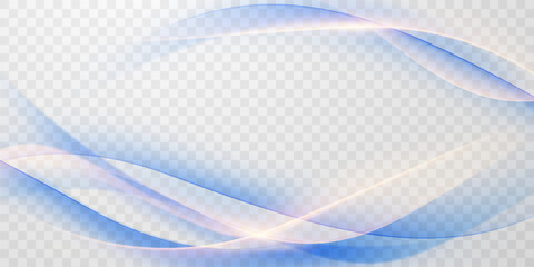 Blue abstract wave background with luxury golden elements vector illustration