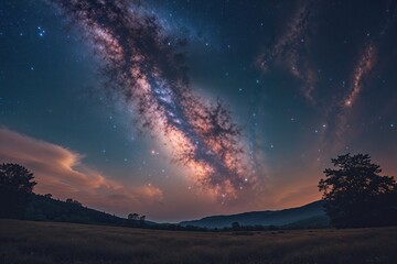 Stunning Milky Way Galaxy Background Featuring Breathtaking Nebula and Cosmic Serenity