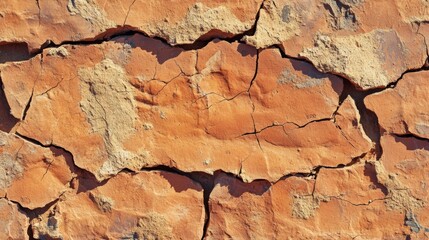 Fototapeta premium Cracked Orange Brick Wall Texture Background