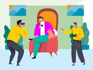 Behind The Scenes Concept Illustration Stylish and Beautiful