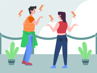 Conflict Concept Illustration Stylish and Beautiful