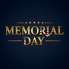 Memorial Day Celebration Typography with Stars & flag