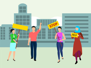 Anti Government Concept Illustration Stylish and Beautiful