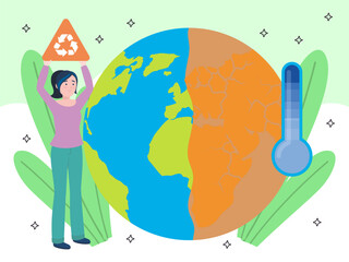 Climate Change Concept Illustration Stylish and Beautiful