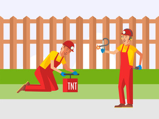 Fence Mending Concept Illustration Stylish and Beautiful