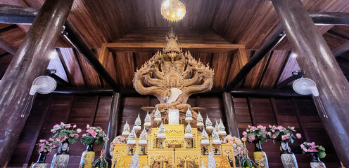 Wooden buddha carving