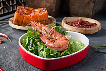 Hot pot ingredients fresh Argentinian red shrimp