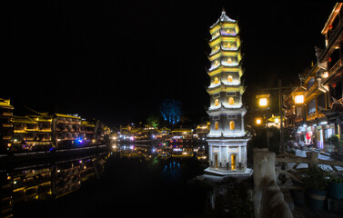 Fenghuang ancient town at night