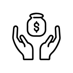 Obraz premium a money bag with a dollar symbol held by cupped hands, representing financial security and wealth