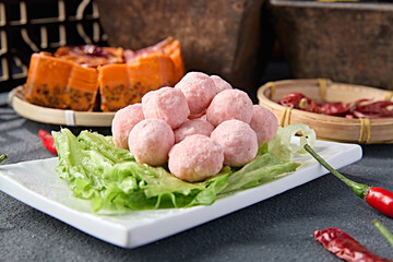 Traditional hot pot ingredients delicious shrimp balls