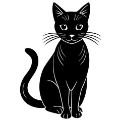 Cat vector shilhouette single set