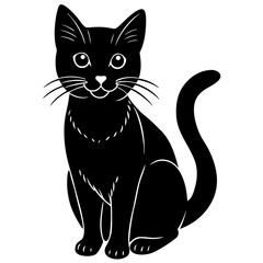 Cat vector shilhouette single set