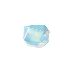Realistic diamond 3D vector icon, gem stone with sparkle effect, blue dazzling crystal glass jewelry, precious brilliant